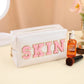 Patch Cosmetic Travel Bag Stitched Letters