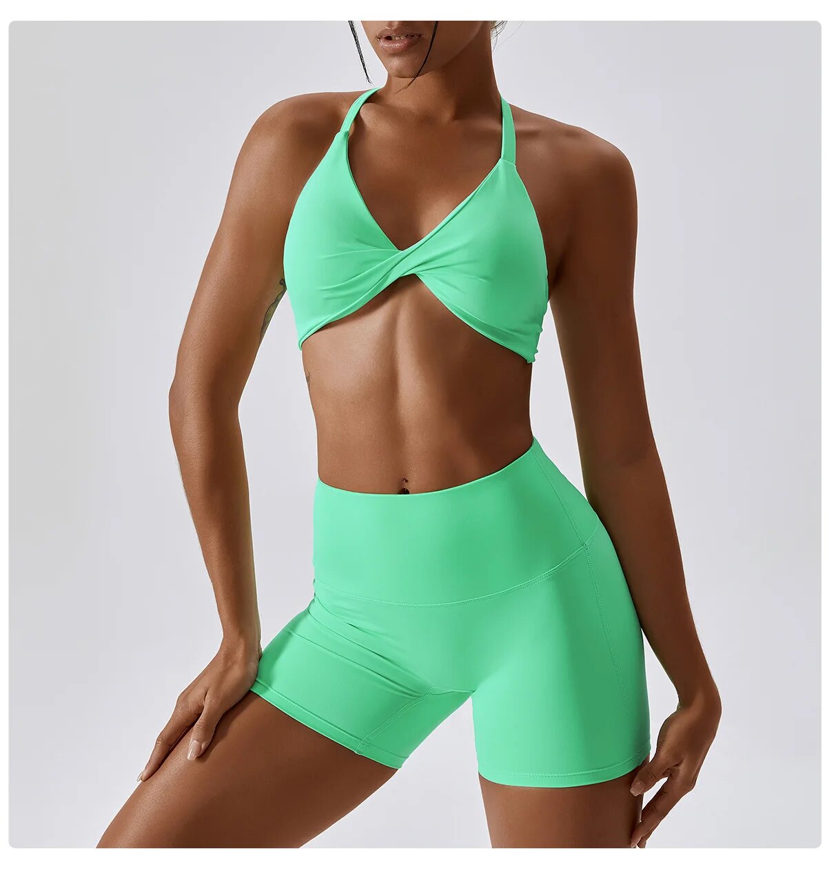 Summer - Apple Green Scrunch Butt Seamless Shorts