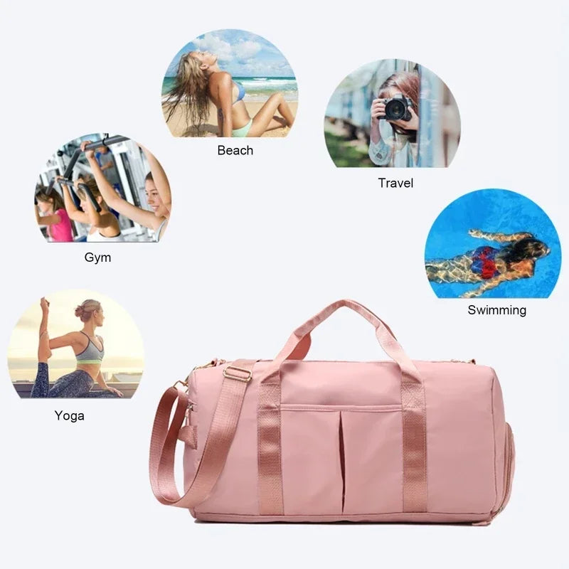 Light weight Gym Bag for Women with Shoe Compartment - assorted colours