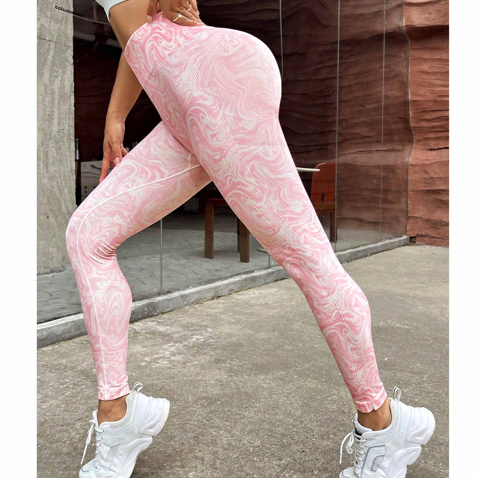 Pink Marble Seamless High Waisted Leggings Wickedly Active