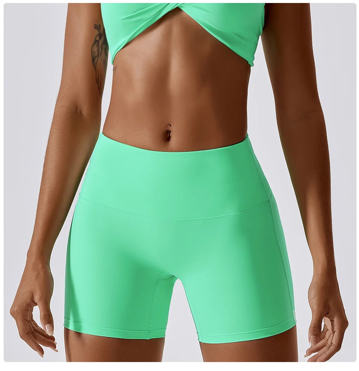 Summer - Apple Green Scrunch Butt Seamless Shorts