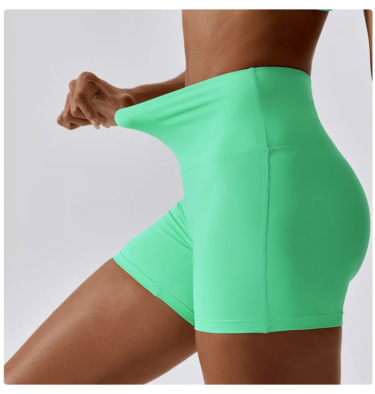 Summer - Apple Green Scrunch Butt Seamless Shorts