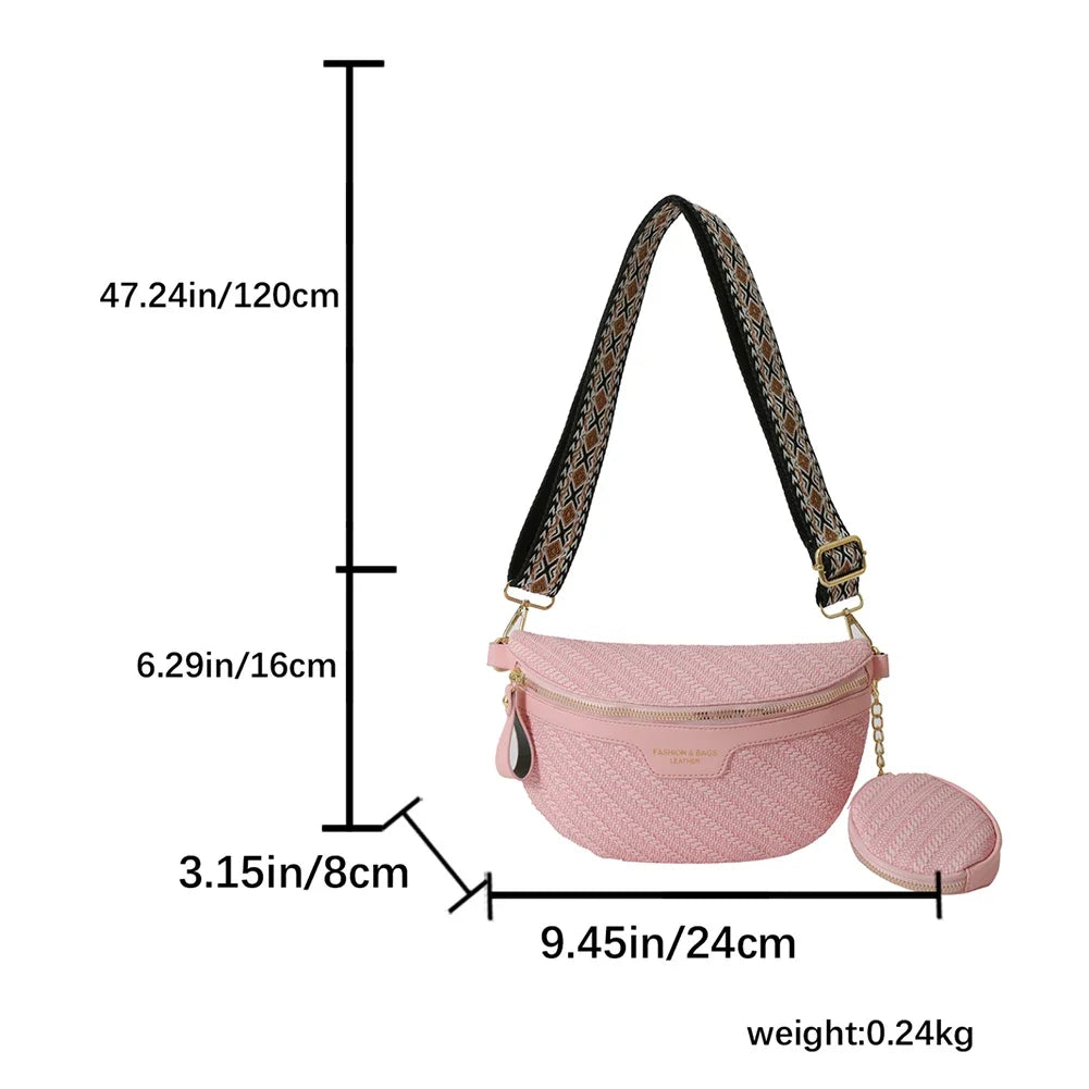 Cassie - Stylish Crossbody Bags with Coin Purse Wide Strap